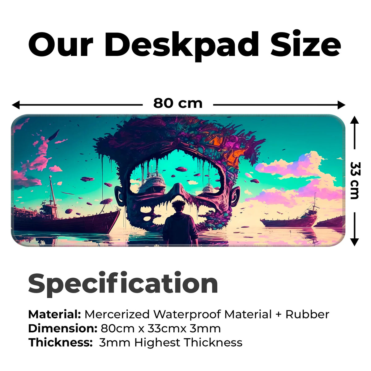 Dreamcore Shipwreck Skull Deskmat