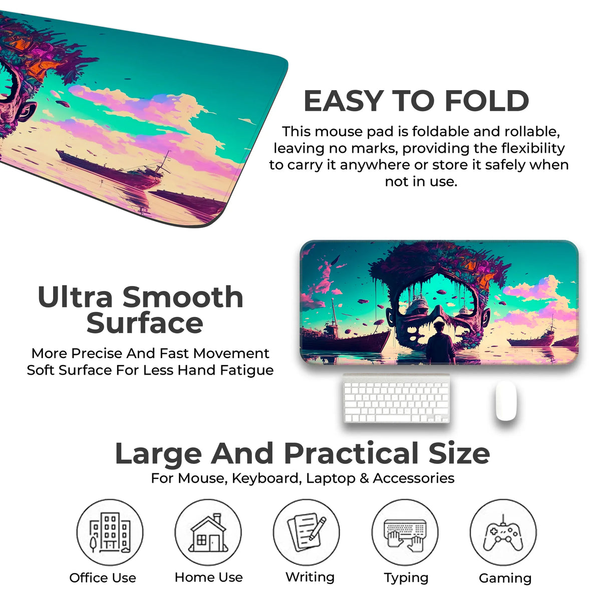 Dreamcore Shipwreck Skull Deskmat