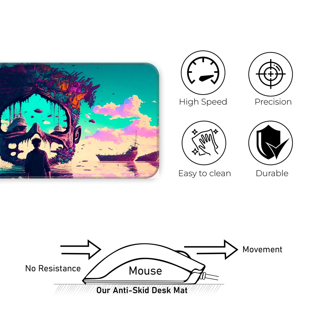 Dreamcore Shipwreck Skull Deskmat