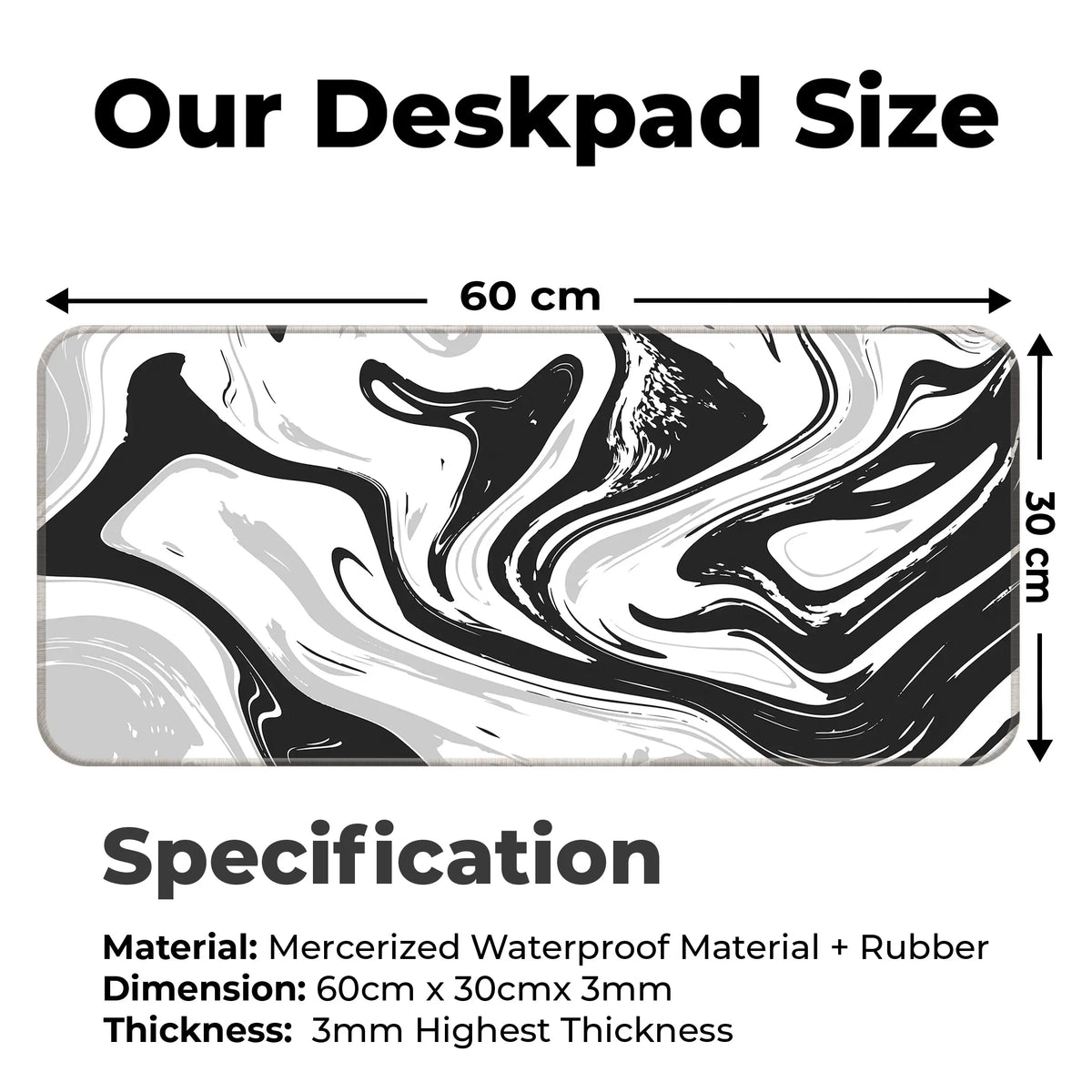 Monochrome Flow Deskmat