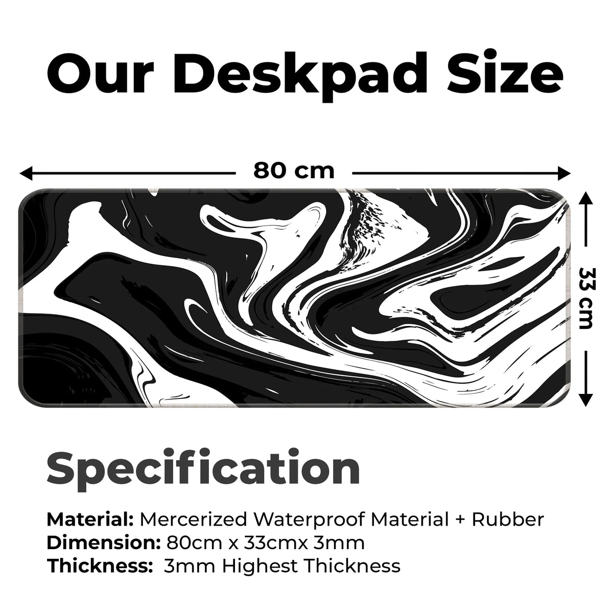 Monochrome Flow Deskmat