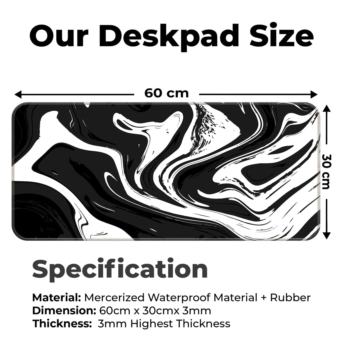 Monochrome Flow Deskmat