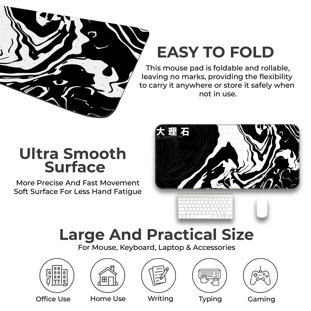 Neo Japanese Black & White Deskmat