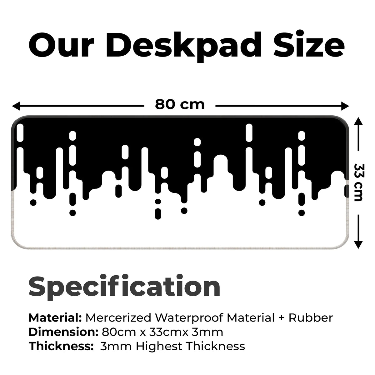 Monochrome Drip Deskmat