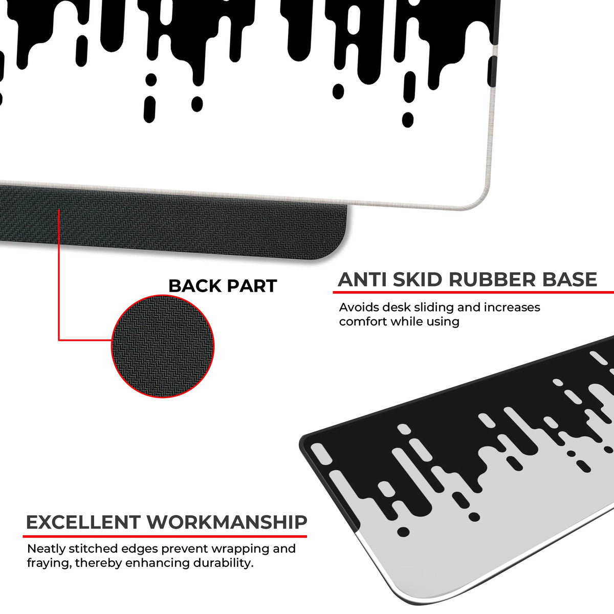 Monochrome Drip Deskmat