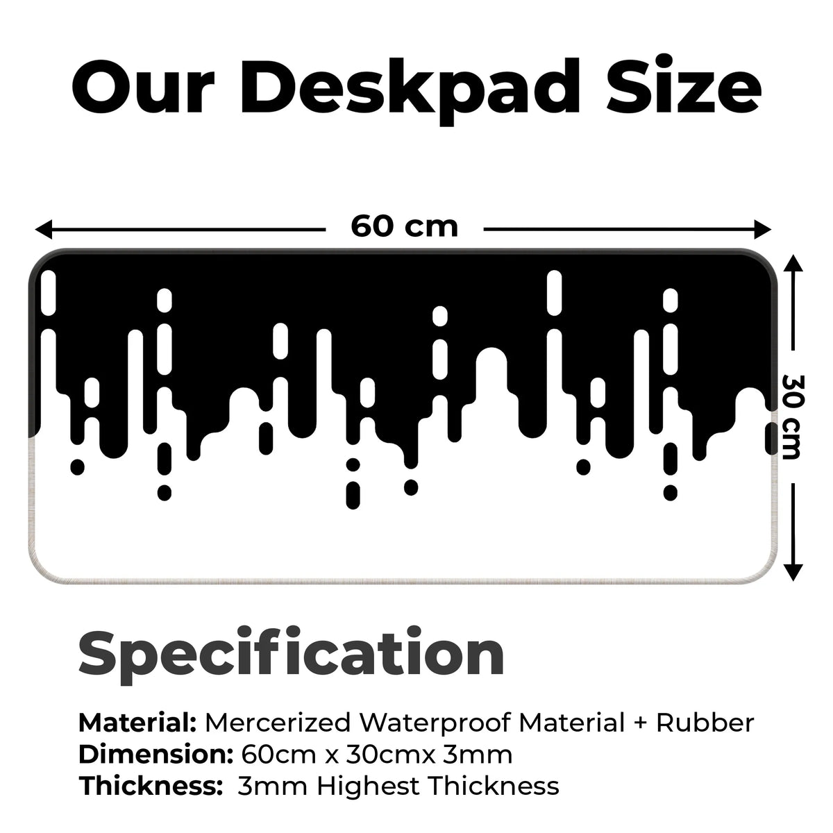 Monochrome Drip Deskmat