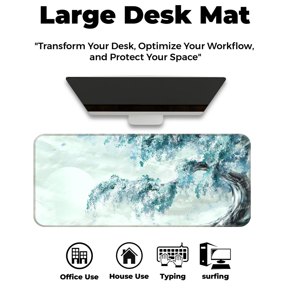 Watercolor Tree & Moon Deskmat