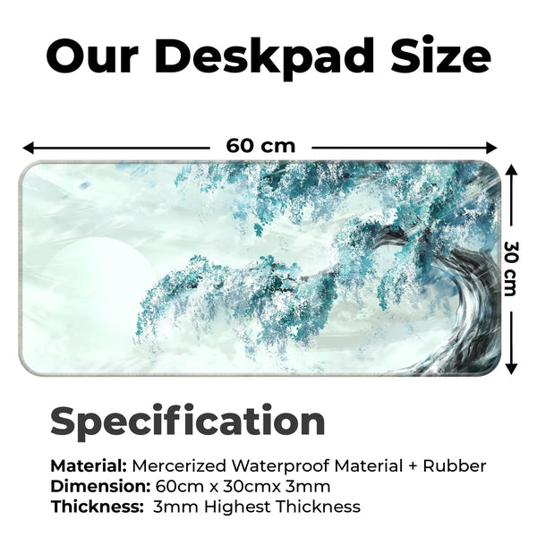 Watercolor Tree & Moon Deskmat
