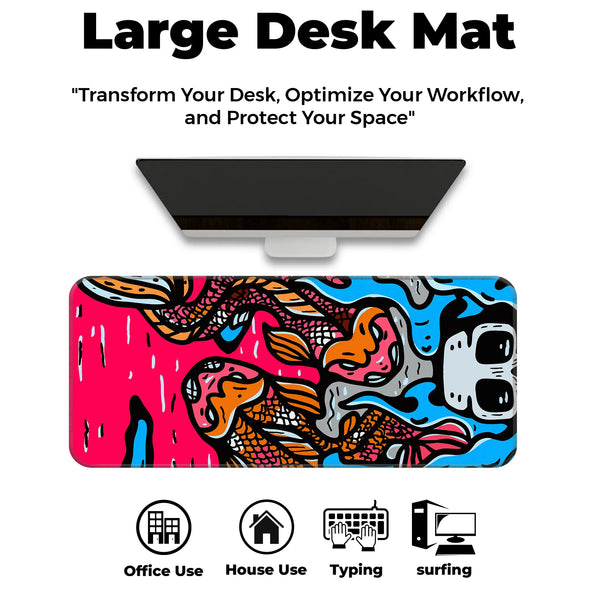 Samurai Koi & Skull Art Deskmat