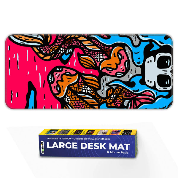 Samurai Koi & Skull Art Deskmat