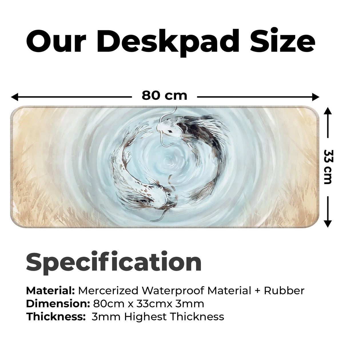 Zen Yin Yang Koi Fish Deskmat