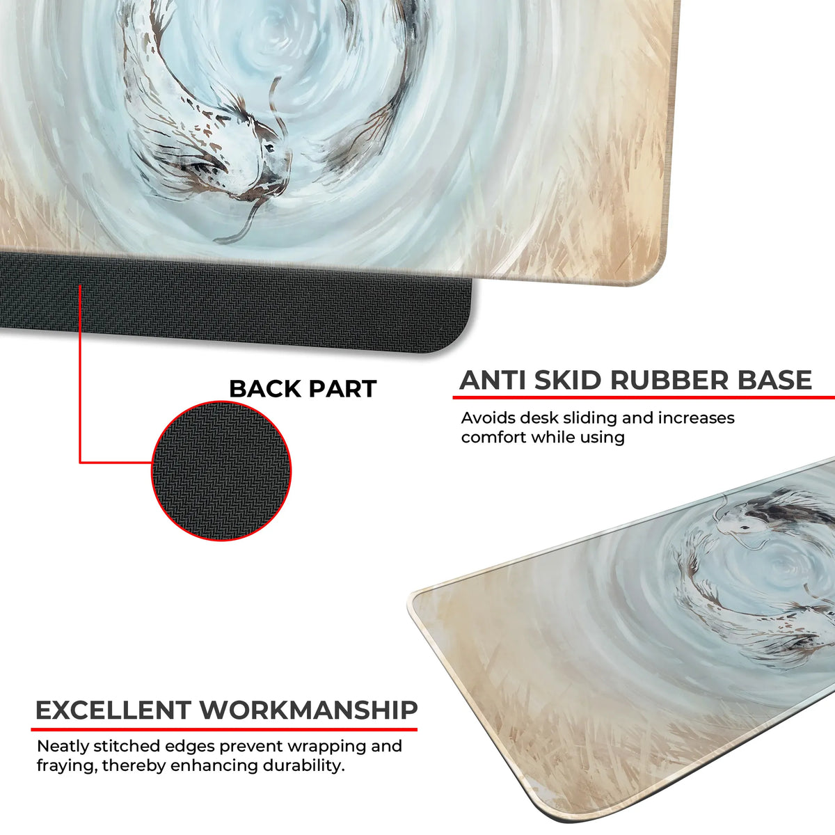 Zen Yin Yang Koi Fish Deskmat