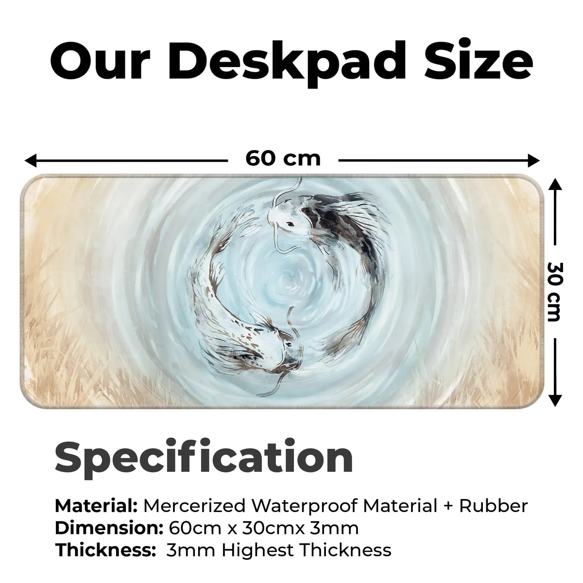 Zen Yin Yang Koi Fish Deskmat