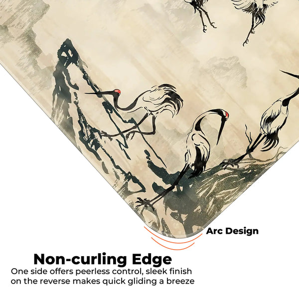 Japanese Crane Ink Art Deskmat