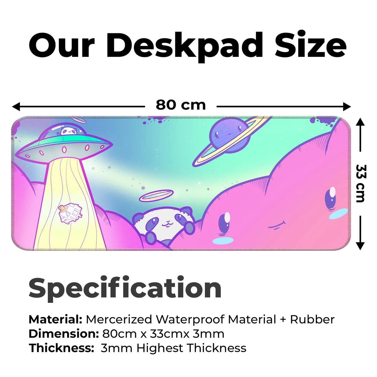 Kawaii Space Panda Deskmat