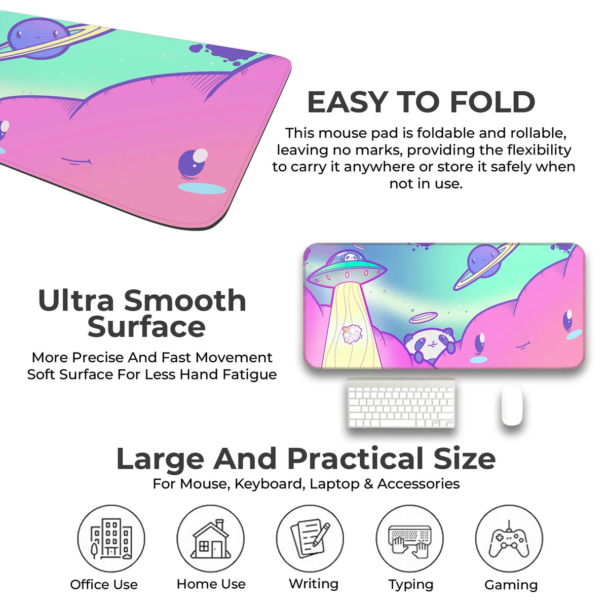 Kawaii Space Panda Deskmat