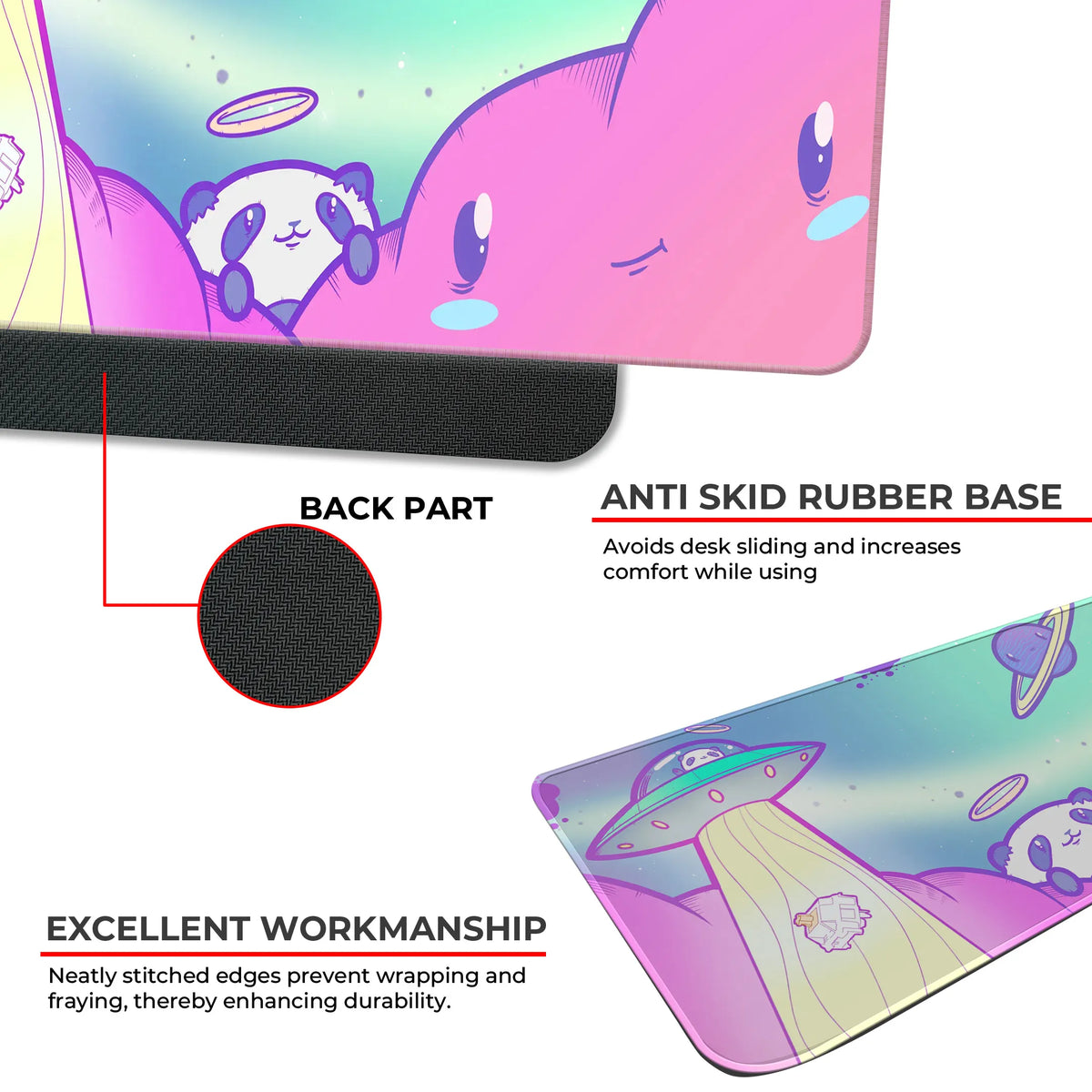 Kawaii Space Panda Deskmat
