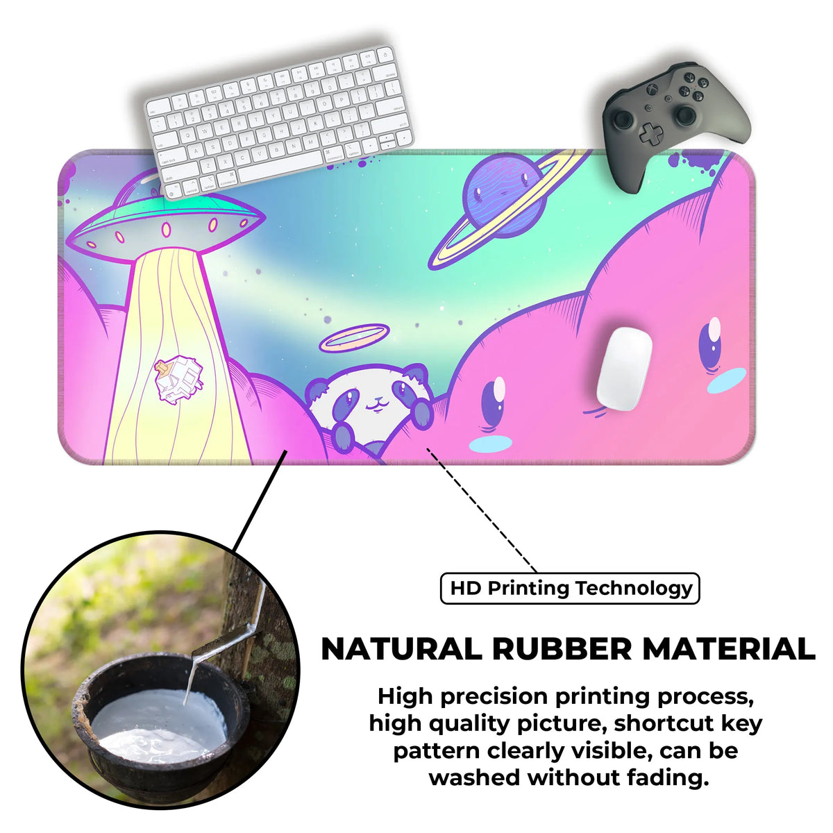 Kawaii Space Panda Deskmat