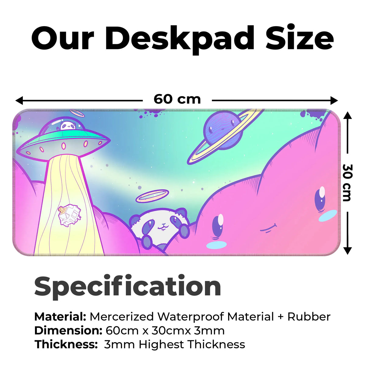 Kawaii Space Panda Deskmat