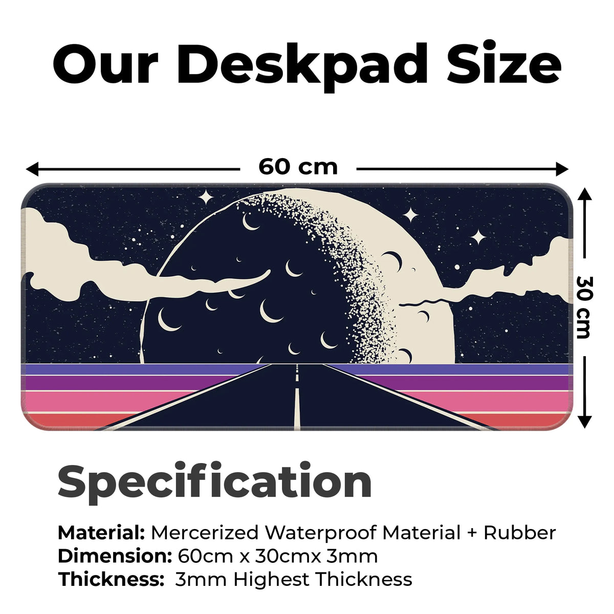 Retro Moon Road Deskmat