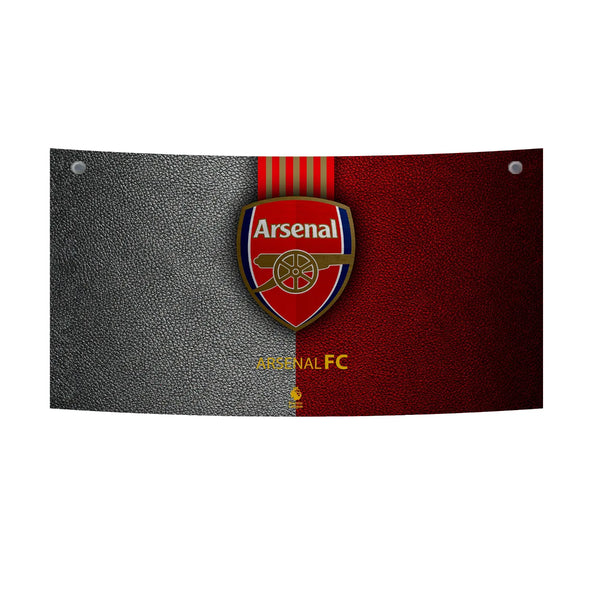 Arsenal FC Leather Pattern Wall Hanging – Dual Tone Premier Look Tapestry