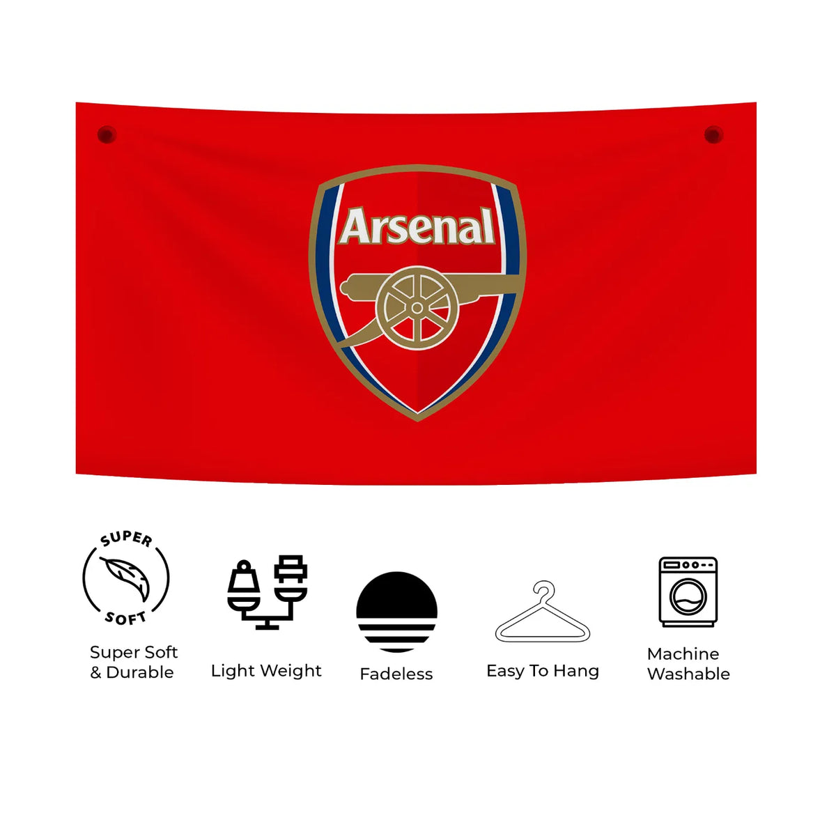 Arsenal Club Emblem Wall Art – Heritage Bold Red Tapestry