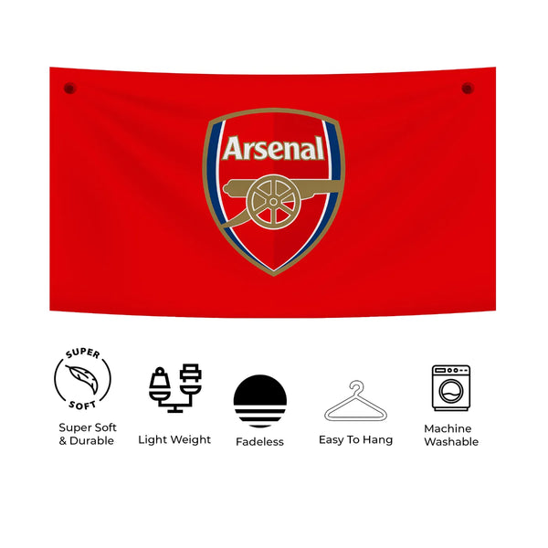Arsenal Club Emblem Wall Art – Heritage Bold Red Tapestry
