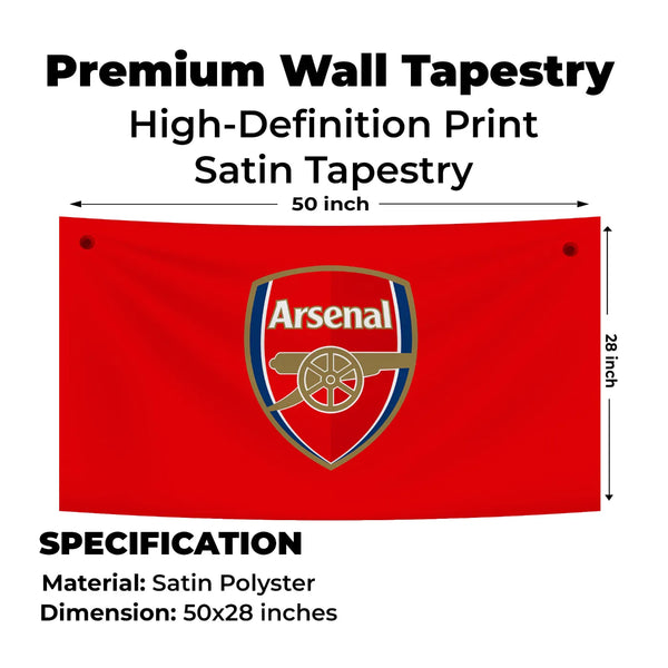 Arsenal Club Emblem Wall Art – Heritage Bold Red Tapestry