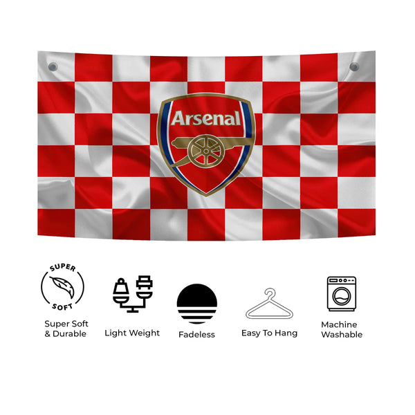 Checkered Arsenal Pride – Red White Retro Edition Tapestry