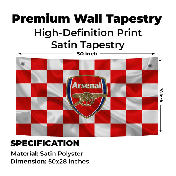 Checkered Arsenal Pride – Red White Retro Edition Tapestry