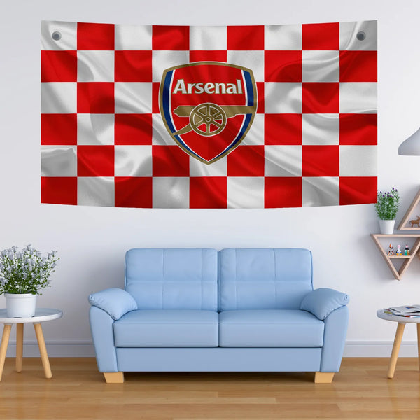 Checkered Arsenal Pride – Red White Retro Edition Tapestry