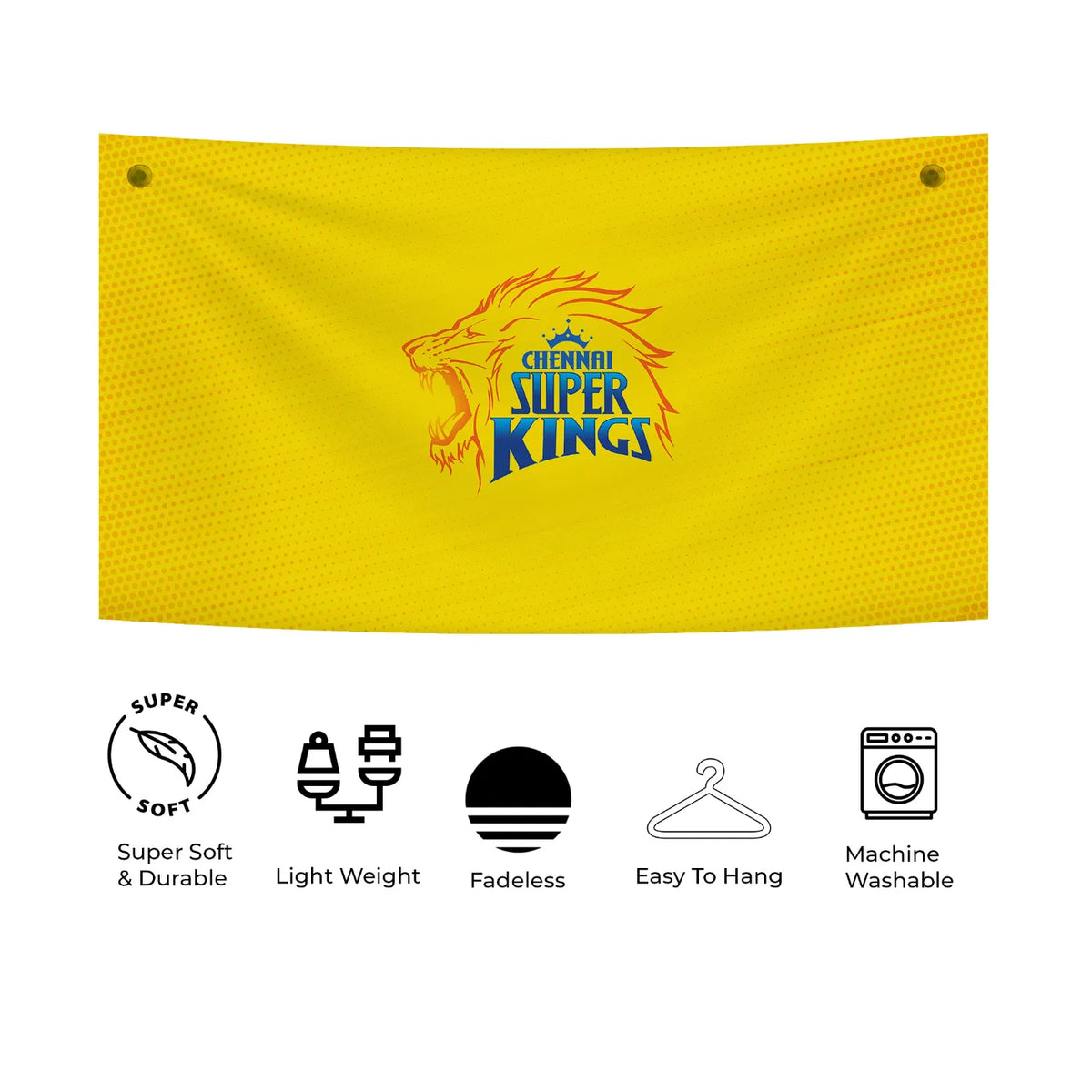 CSK Lion Emblem – Bold Yellow Legacy Design Tapestry