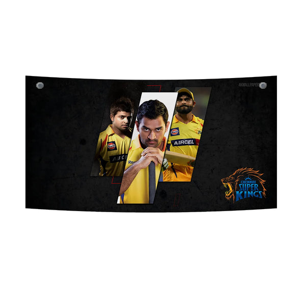 CSK Trio – Dhoni, Raina & Jadeja Legacy Edition Tapestry