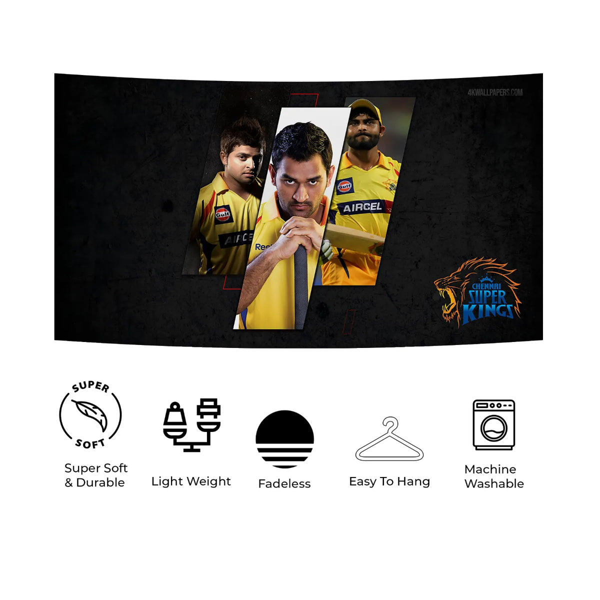 CSK Trio – Dhoni, Raina & Jadeja Legacy Edition Tapestry