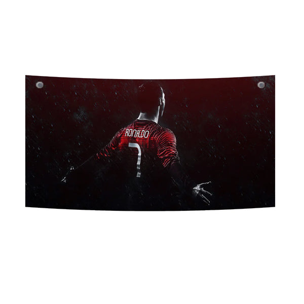 Ronaldo Back Pose – In the Rain Edition Tapestry