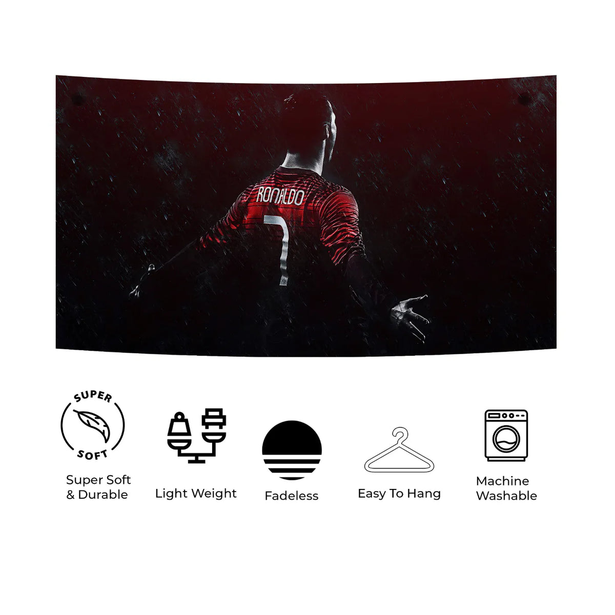 Ronaldo Back Pose – In the Rain Edition Tapestry