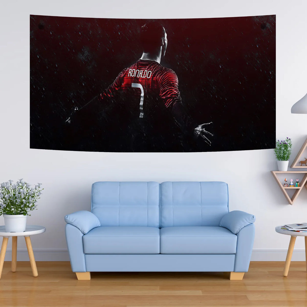 Ronaldo Back Pose – In the Rain Edition Tapestry