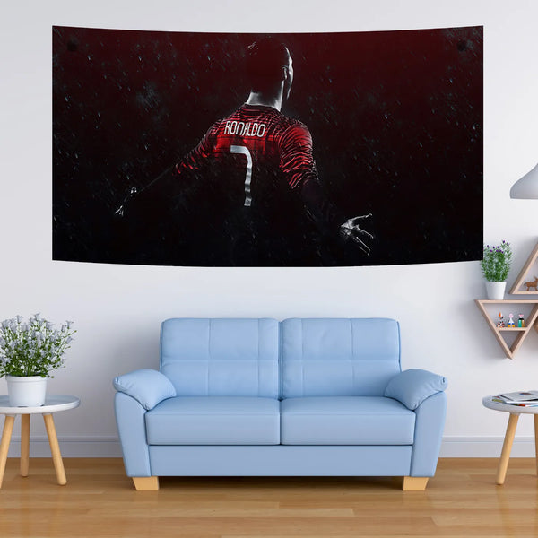 Ronaldo Back Pose – In the Rain Edition Tapestry