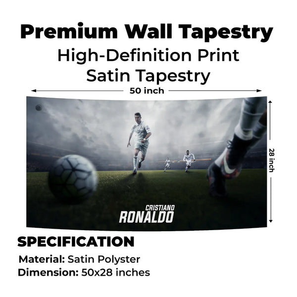 Cristiano Ronaldo White Kit – Storm Chase Edition Tapestry