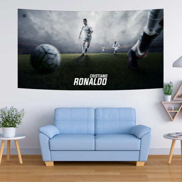 Cristiano Ronaldo White Kit – Storm Chase Edition Tapestry