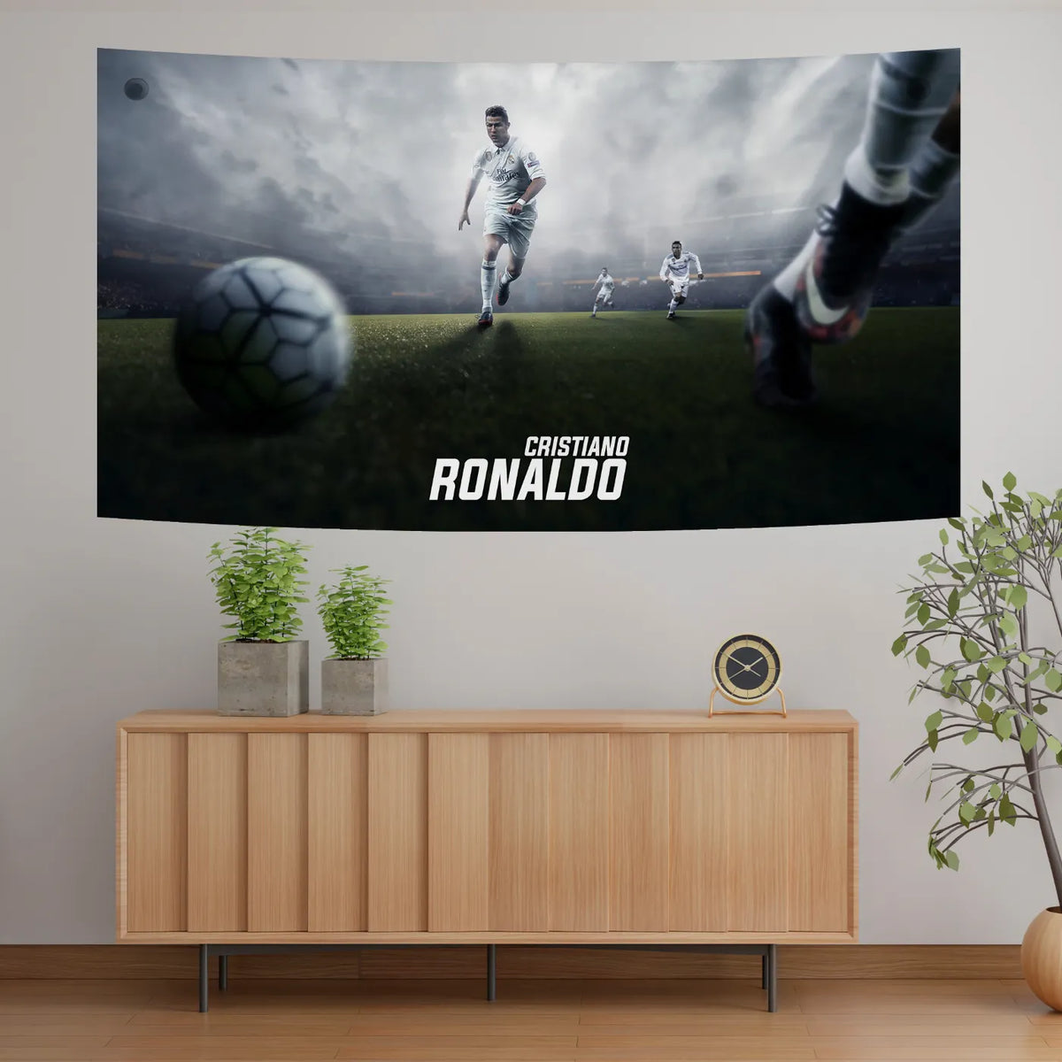 Cristiano Ronaldo White Kit – Storm Chase Edition Tapestry