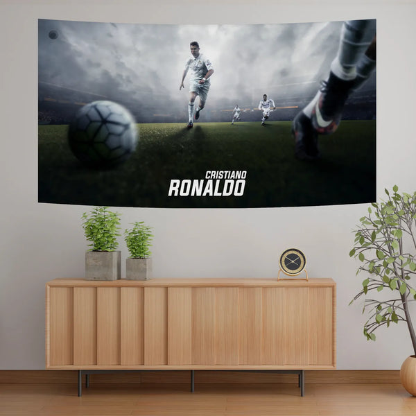 Cristiano Ronaldo White Kit – Storm Chase Edition Tapestry