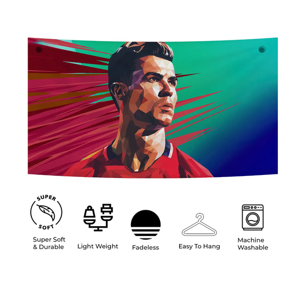 Ronaldo WPAP Art – Geometric Legends Series Tapestry