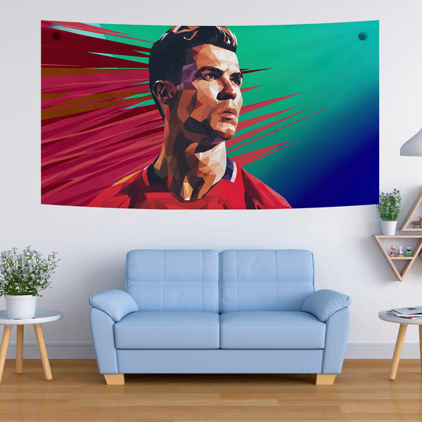 Ronaldo WPAP Art – Geometric Legends Series Tapestry