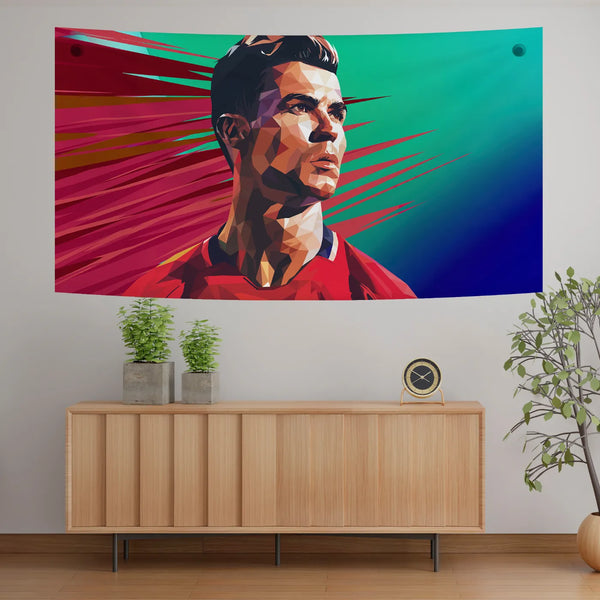 Ronaldo WPAP Art – Geometric Legends Series Tapestry