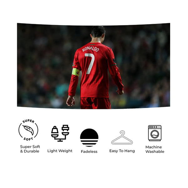 Ronaldo Downcast Pose – Reflective Match Moment Tapestry
