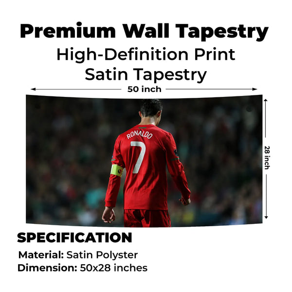 Ronaldo Downcast Pose – Reflective Match Moment Tapestry