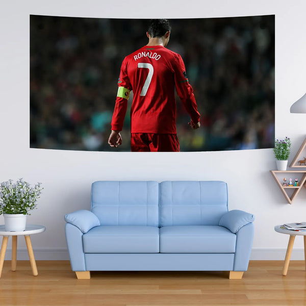 Ronaldo Downcast Pose – Reflective Match Moment Tapestry