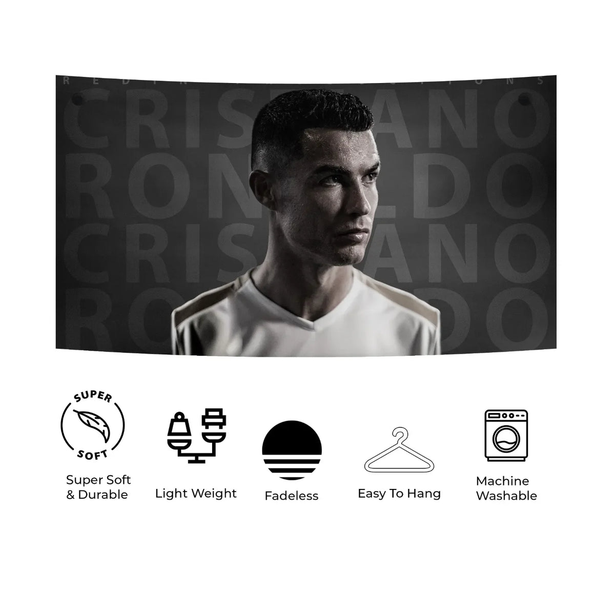 Cristiano Ronaldo Monochrome Power Look Tapestry