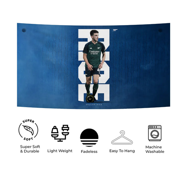 Declan Rice Arsenal Blue Stance Tapestry
